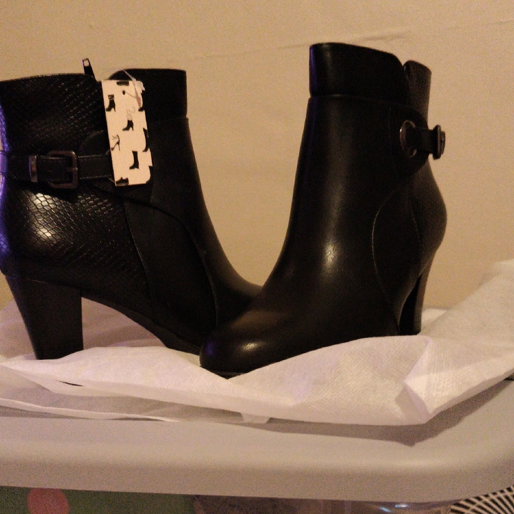 Classic Black Women's Ankle Booties with Side Buckle